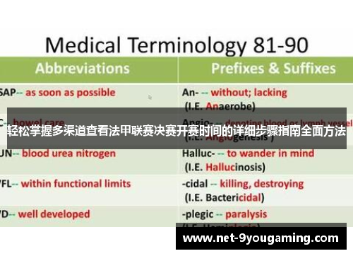 轻松掌握多渠道查看法甲联赛决赛开赛时间的详细步骤指南全面方法